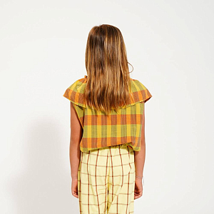 Блуза с отложным воротником Piupiuchick "Mustard Checkered", мускатный орех